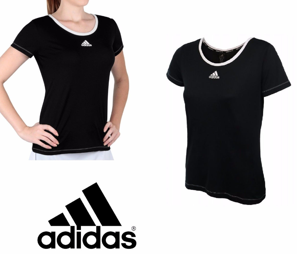 T-SHIRT Donna ADIDAS Tennis Aspire Sport Palestra CORSA NERO AI1147 RUNNING