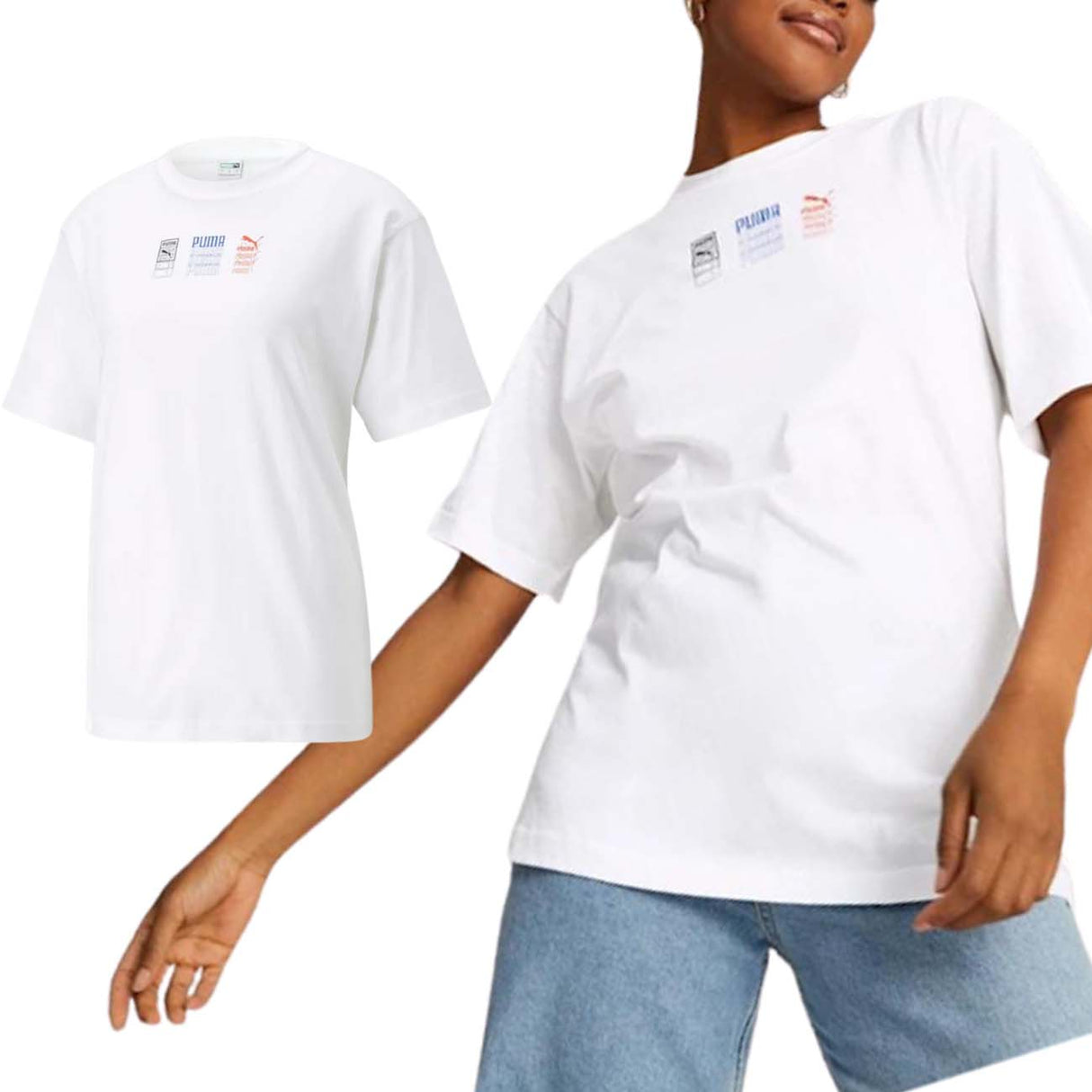 PUMA 538192 CLASSIC WHITE COTTON WOMEN'S T-SHIRT