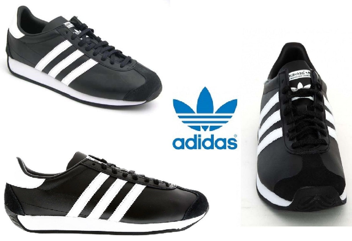 SCARPA ADIDAS ORIGINALS COUNTRY OG UOMO SNEAKERS Pelle Nero Bianco Nuovo S81861
