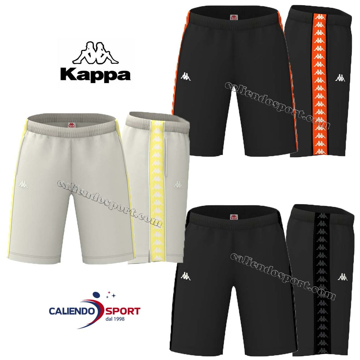 KAPPA SHORTS 3111I3W 222 BANDA TREADS BLACK WHITE