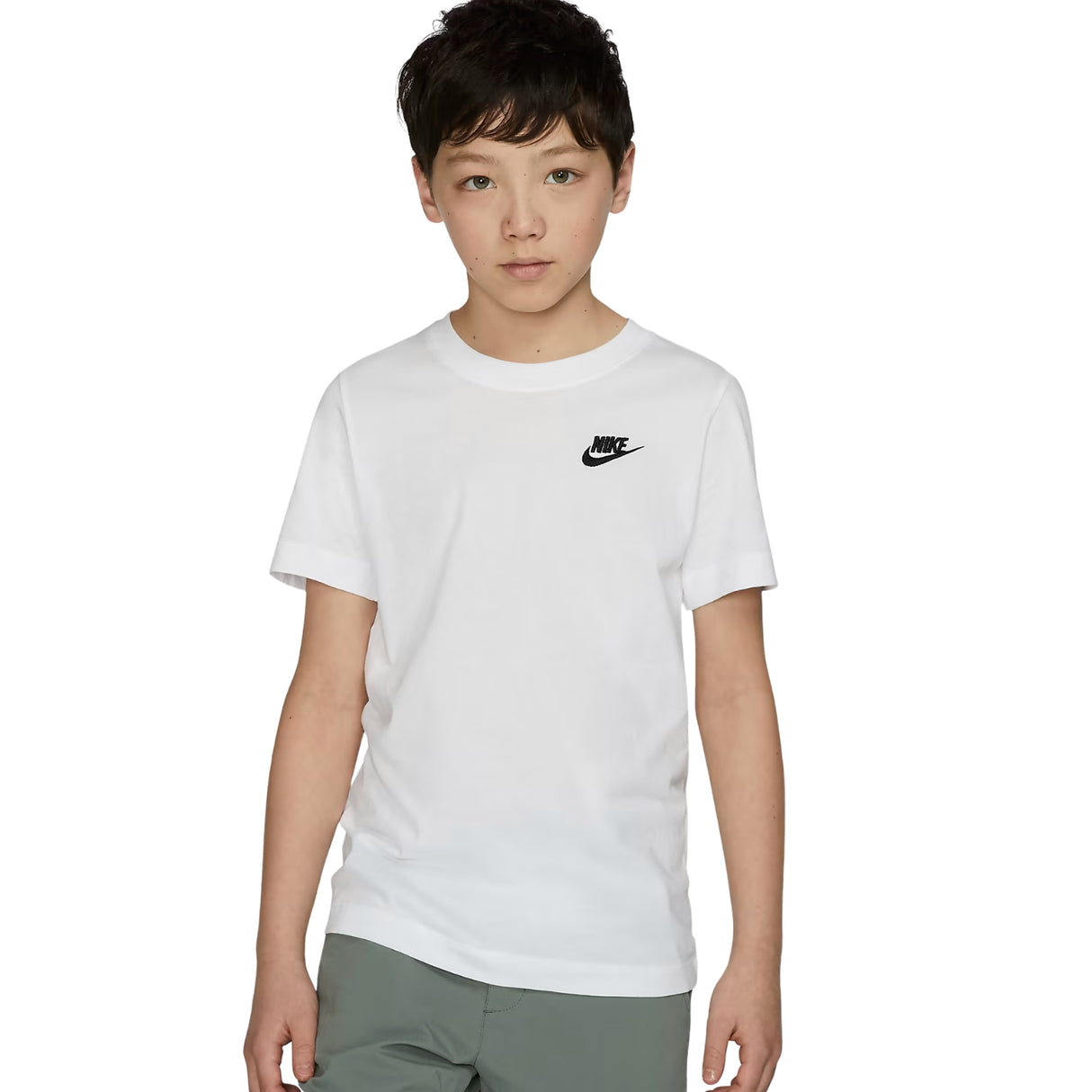 T-SHIRT RAGAZZI NIKE FZ5177 100 COTONE BIANCO