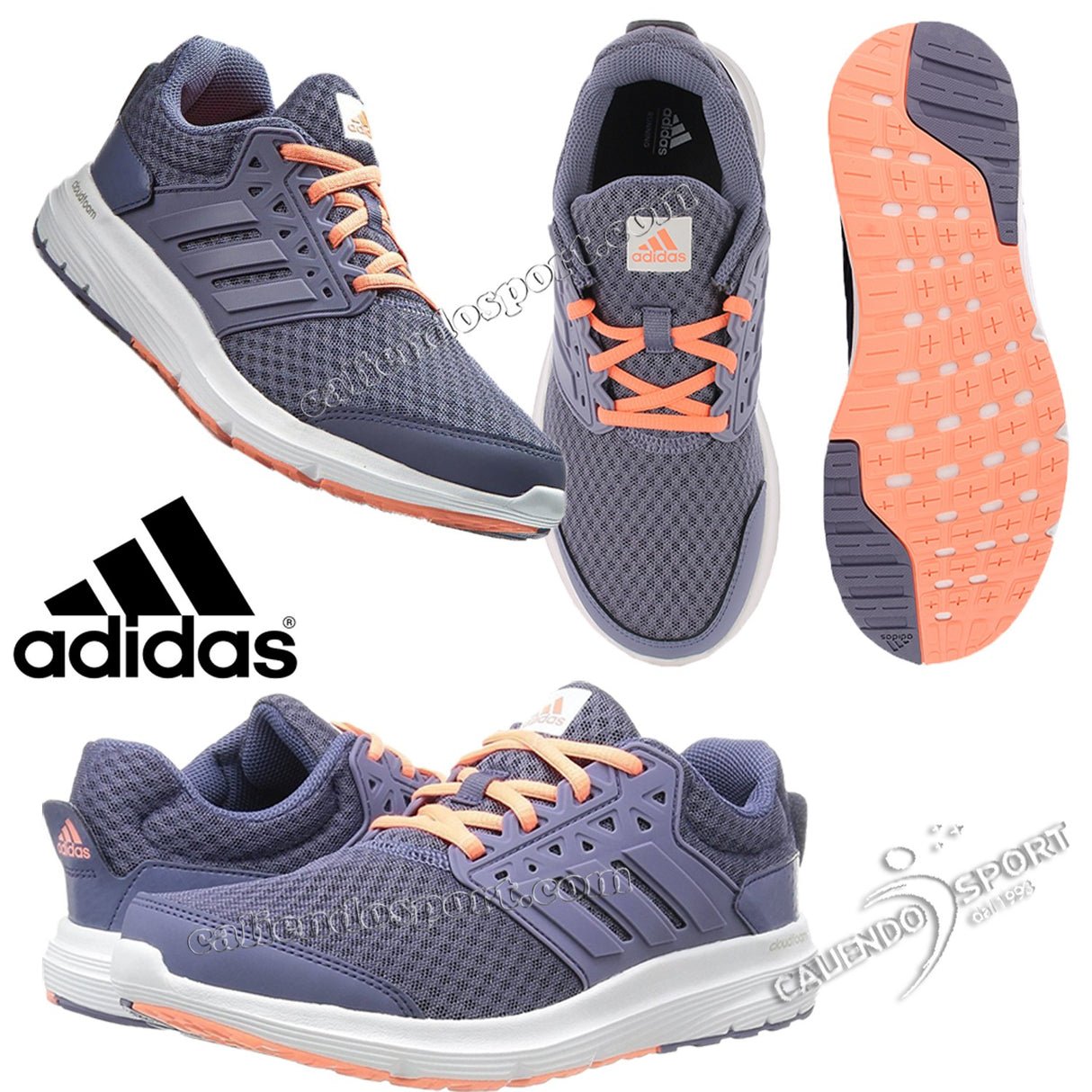 Chaussures de course Adidas Galaxy 3 W pour femmes Sports Casual Gym AQ6557 BLEU