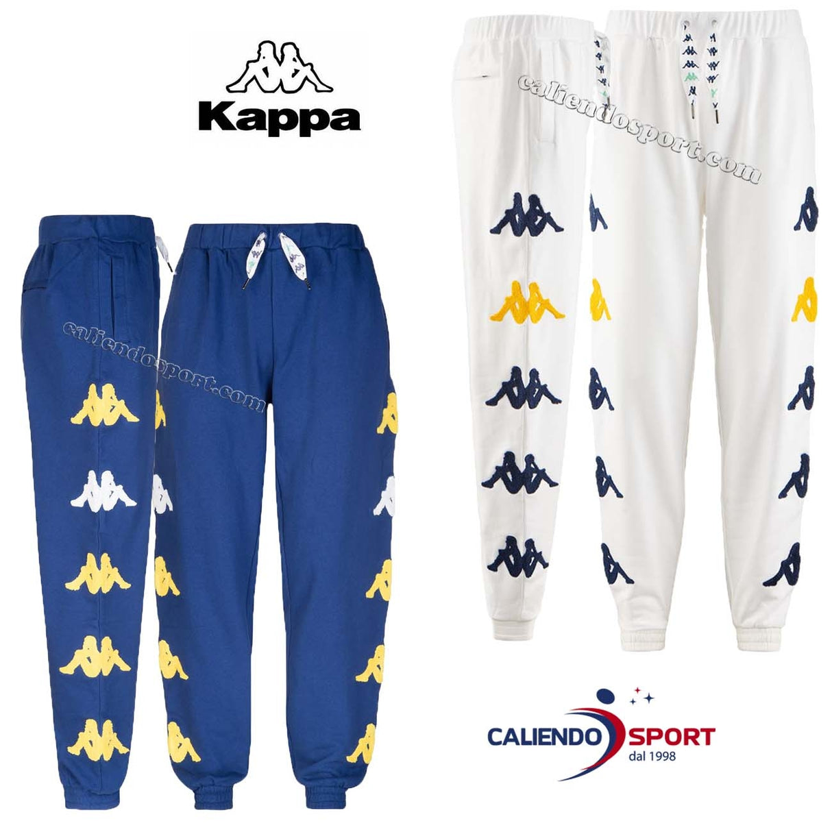 KAPPA TROUSERS 304S4R0 911 905 WHITE BLUE AUTHENTIC SAND CRUMB
