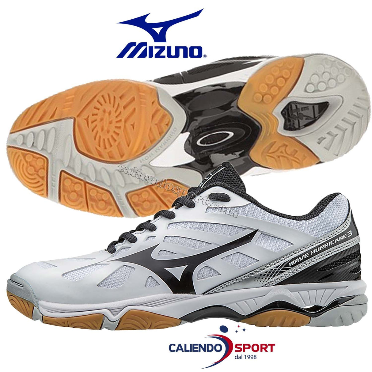 SCARPA MIZUNO UOMO V1GA174009 INDOOR WAVE HURRICANE 3 BIANCO VOLLEY  44.5